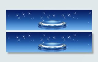 科技动感舞台几何体蓝色背景高清