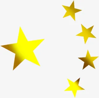 黄色渐变五角形图标免抠