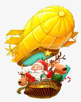 热气球圣诞节免抠