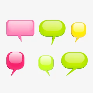 矢量彩色可爱对话框免抠