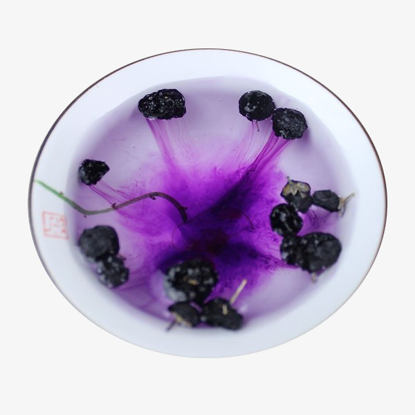 黑枸杞泡茶png大图免抠