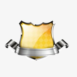 金色盾牌标签免抠