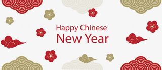 祥云花纹横幅免抠