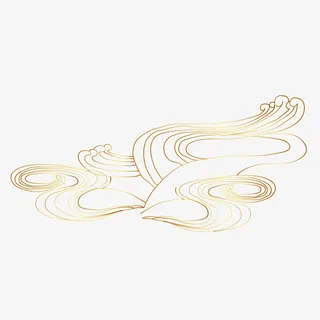 金色动感线条素材免抠