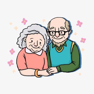 矢量老夫妻免抠