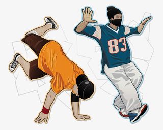 街舞卡通少年免抠