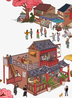 烧烤店手绘画免抠