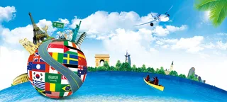 旅游全球海报banner背景高清