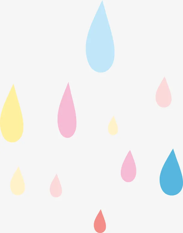 彩色雨滴漂浮免抠