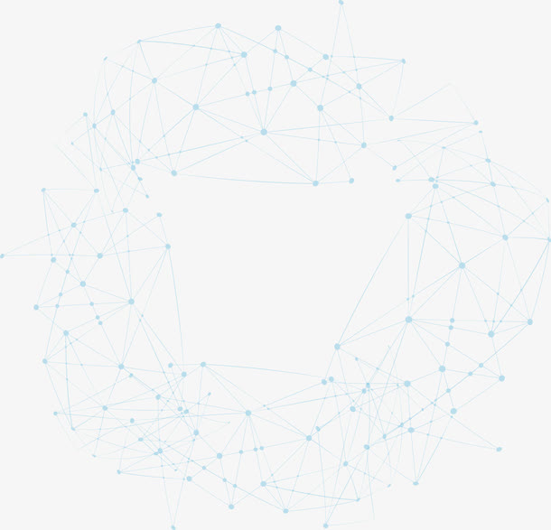 蓝色科幻线条框架免抠