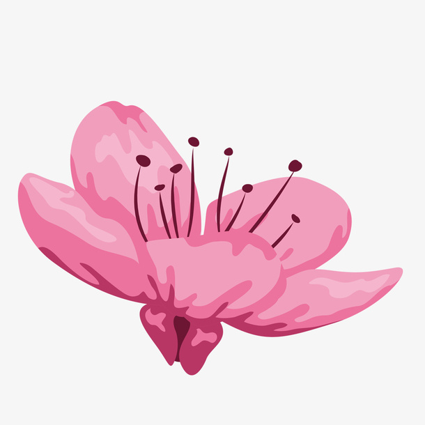 手绘桃花节桃花花瓣素材免抠