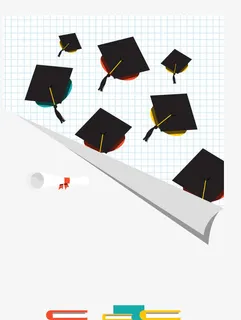 翻卷的格纹纸海报免抠