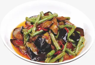 红烧茄子炒豇豆免抠