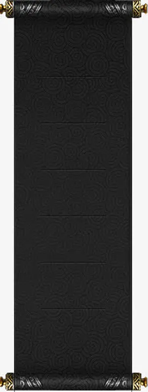 黑色龙纹炫酷卷轴免抠