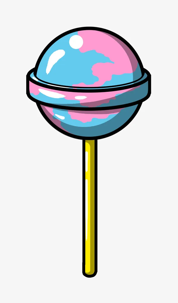 卡通星球棒棒糖插画免抠