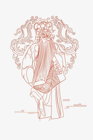 京剧净角线稿路径免抠