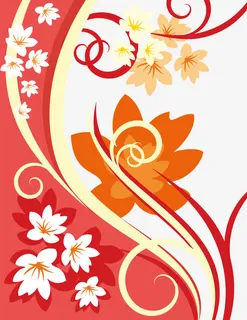 潮流红色矢量底纹免抠