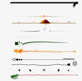 手绘彩色分隔线条免抠
