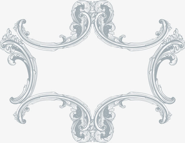 褐色花藤框架免抠