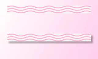 甜美波浪粉红色带免抠漂浮彩带元素
