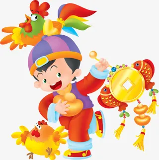 2017鸡年新年元素免抠