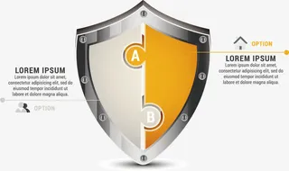 矢量几何盾牌免抠