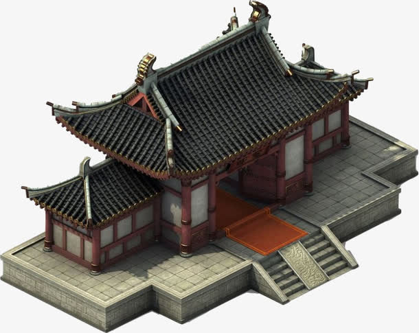 古代房子围墙厚重大气免抠