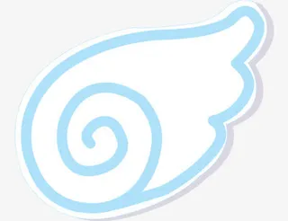 蓝色卡通小翅膀免抠