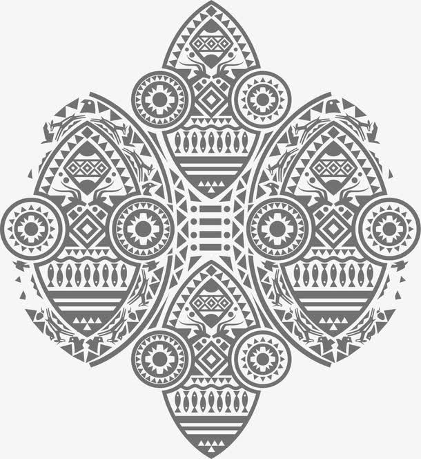 矢量部落图腾民族图案免抠