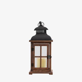 美式乡村木制手提风灯家居摆件免抠