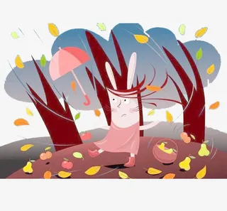 寒风吹乱的树林免抠