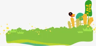 绿色草地装饰图案免抠