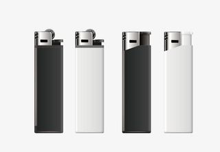 矢量黑色打火机免抠