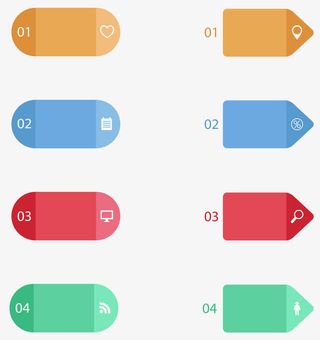 矢量网页立体标签免抠