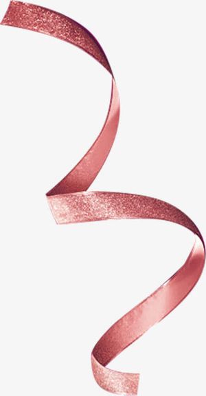 藕粉色彩带免抠