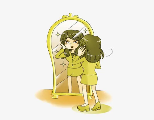 卡通照镜子免抠