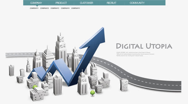 矢量上涨的楼市免抠