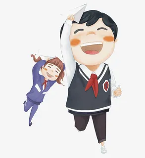 快乐奔跑的孩子免抠