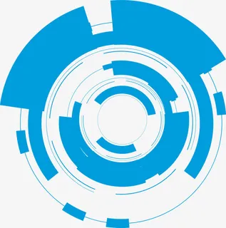 蓝色简约科技圆圈免抠
