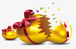 金色闪耀节庆敲金蛋免抠