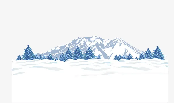 卡通雪地雪山免抠