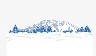 卡通雪地雪山免抠