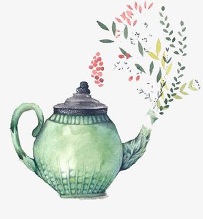 手绘水彩茶壶免抠 手绘水彩茶壶免抠