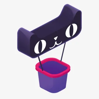 黑色立体天猫头像购物蓝免抠