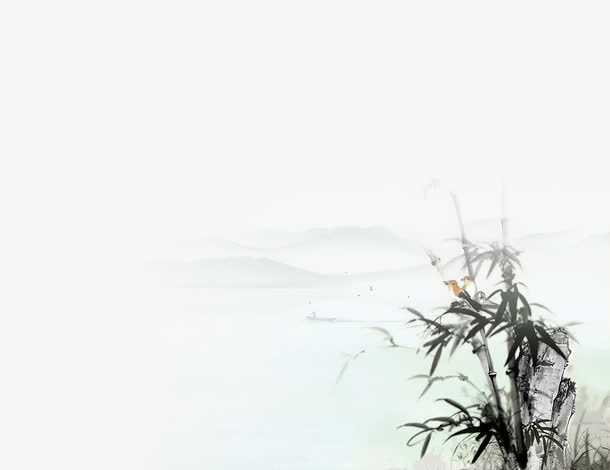 水墨竹免抠