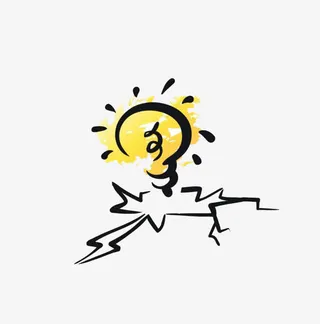 手绘荧光灯免抠