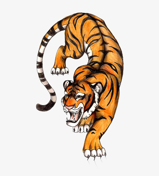 猛虎下山老虎免抠