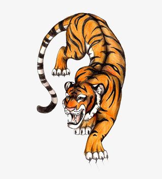 猛虎下山老虎免抠