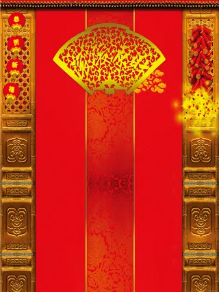 红色金边门框平面广告高清