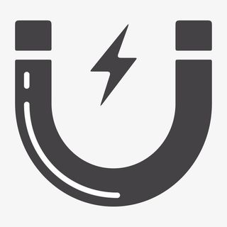 黑色天然磁石u型吸铁石卡通手绘免抠